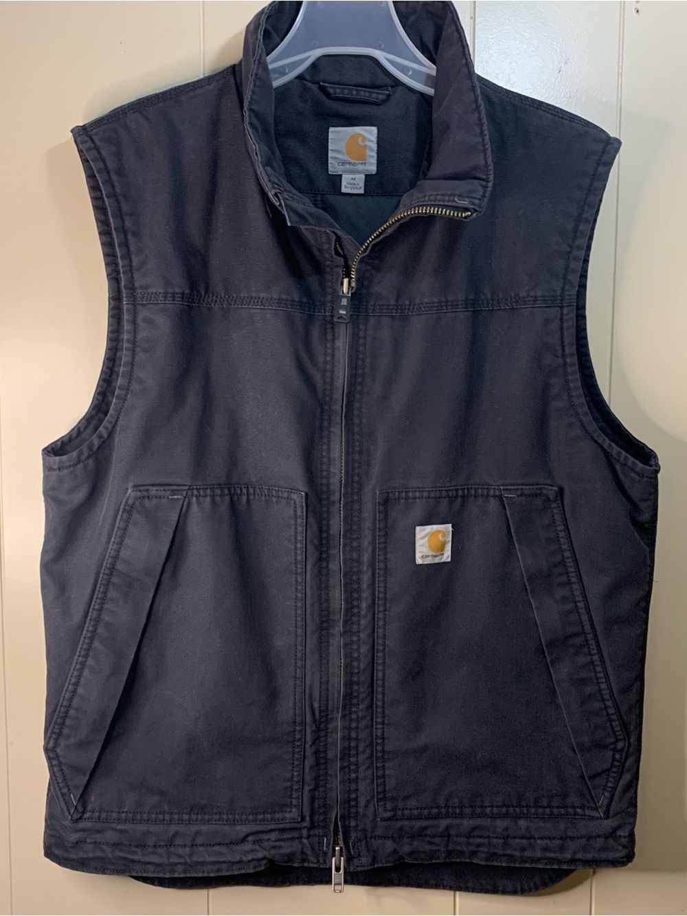 Carhartt Men's Black Duck Vest - Durable Workwear Layer Medium